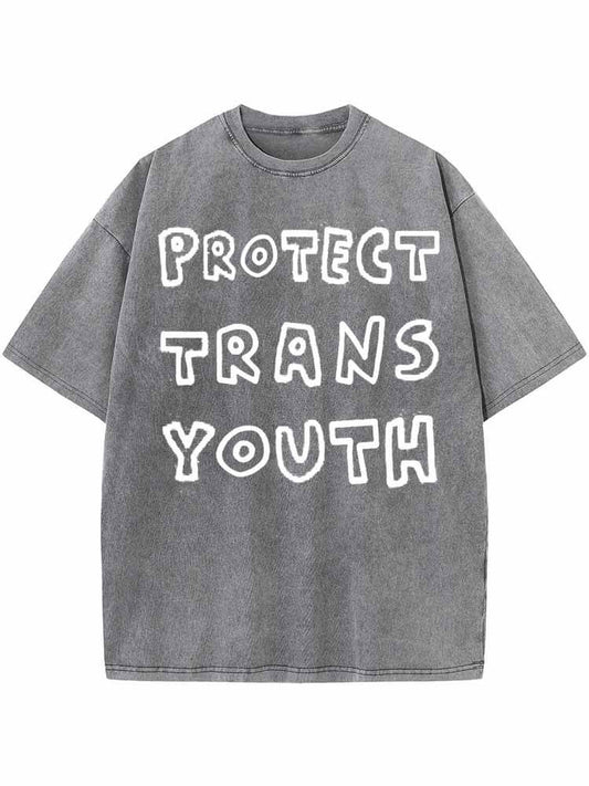 Unisex Protect Trans Youth Vintage Washed T-shirt