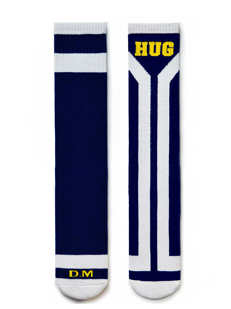 Color Blocked Cotton Letter Sports Thigh-high Socks