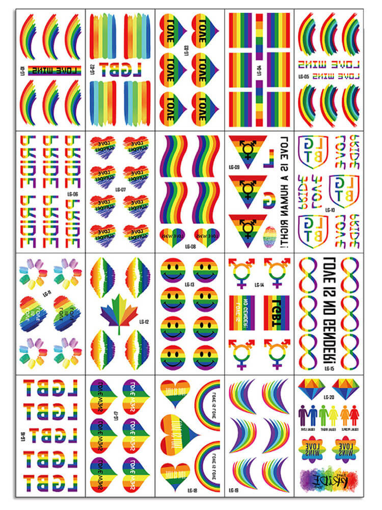Rainbow Pride Waterproof Tattoo Sticker