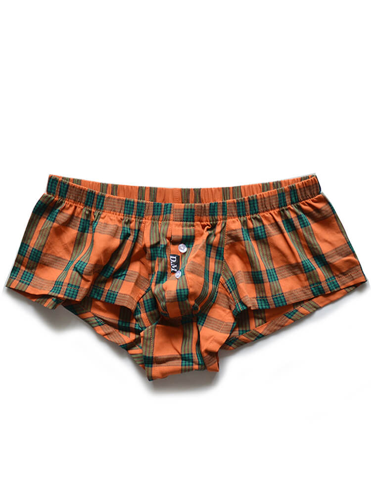 Low Rise Sexy Plaid Home Boxer Briefs