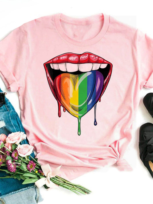 LGBT Rainbow Cotton Pride T-Shirt - Pink