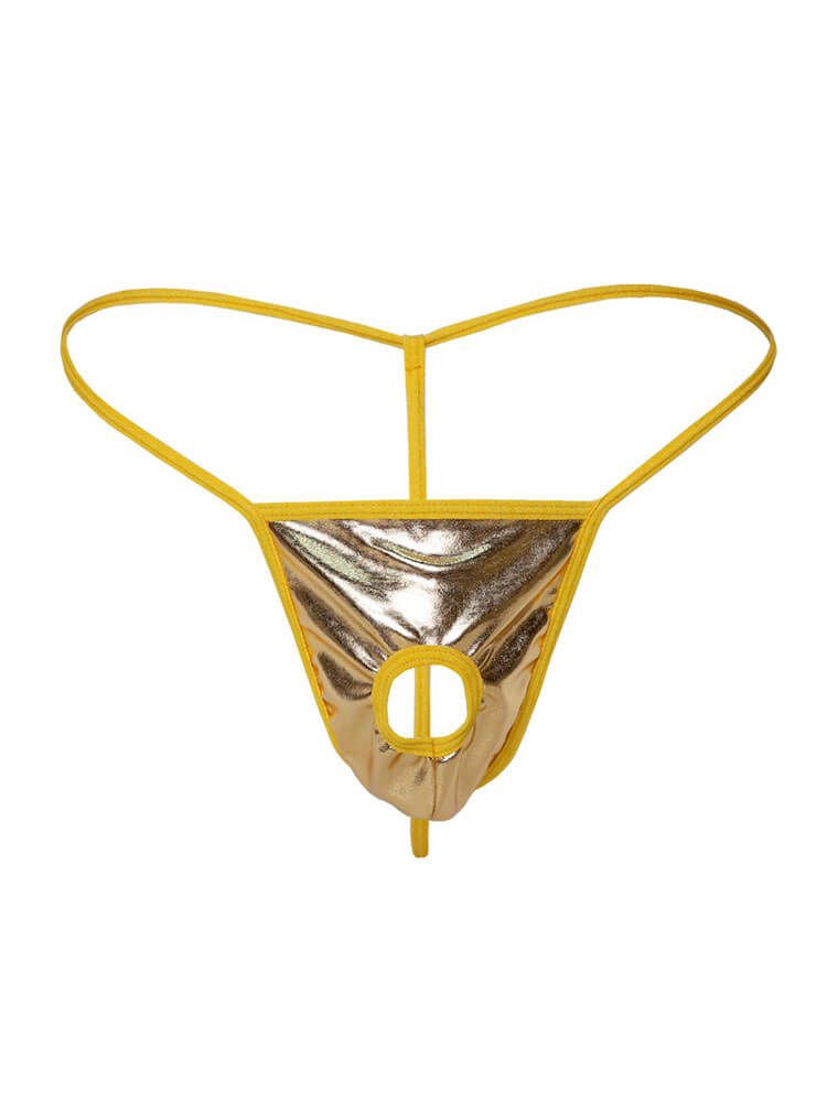Men's Front Hollow Thin Strap Elastic Thong