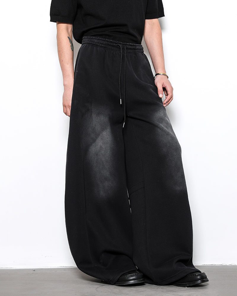 Vintage Loose Fit Distressed Wide-Leg Scimitar Sweatpants