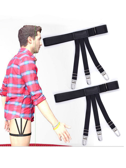 Men's Shirt Anti-wrinkle Anti-slip Shirt Clip Elastic Garter