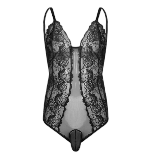 Lace Bodysuit Transparent Erotic Wear for Androgynes