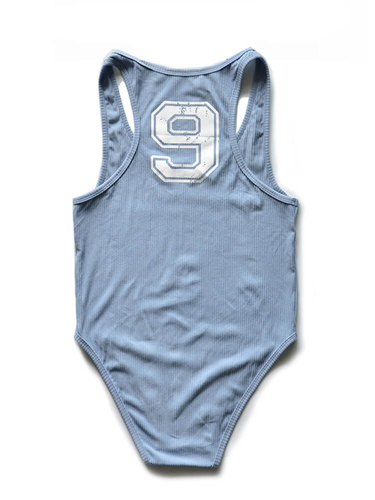 D.M Men's Number 9 Boy Team Letter Briefs Bodysuit