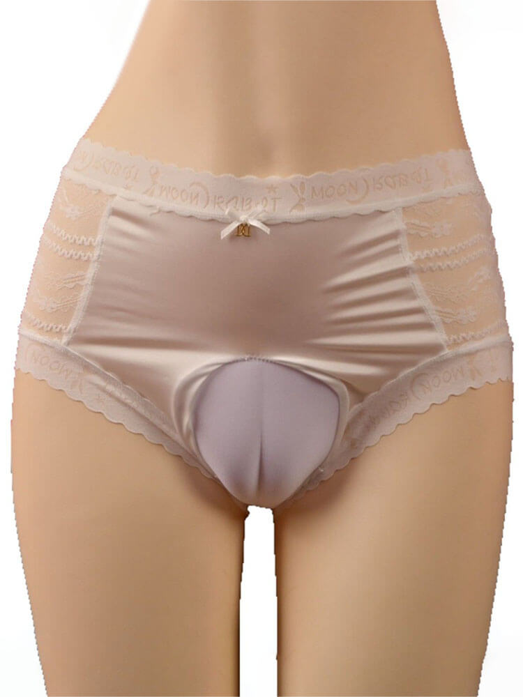 Men's Sexy Crossdressing High-Waisted Lace Briefs