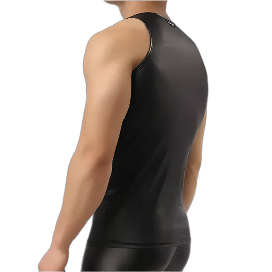 Leather Sleeveless Tank Top