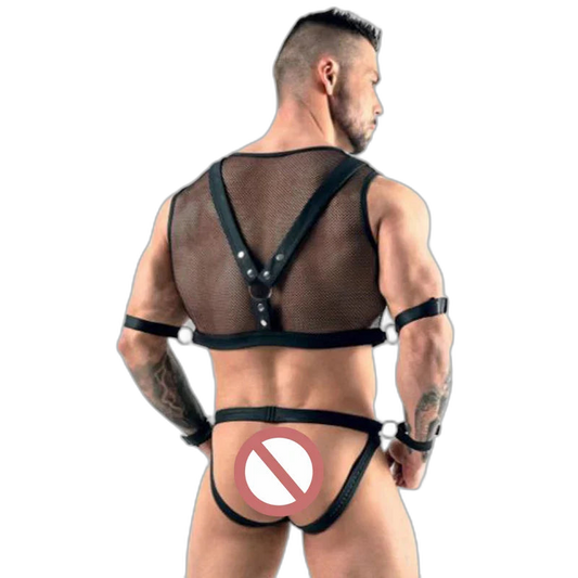 Sheer Dom Mesh Harness Costume