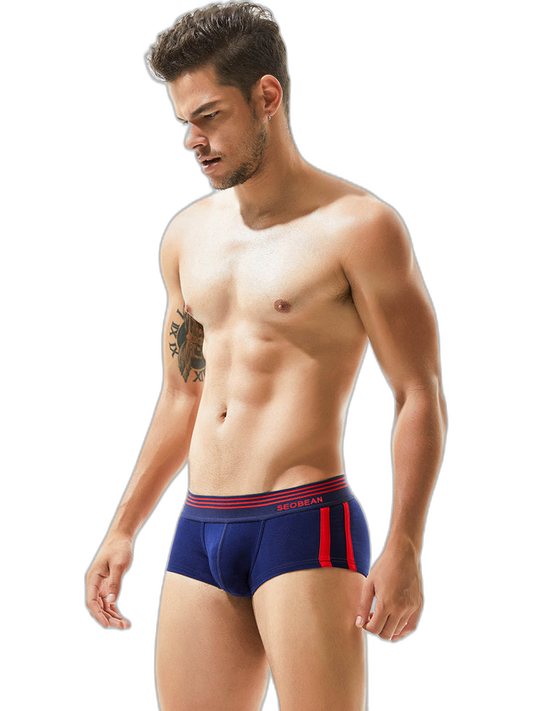 Men's Slim-Fit Cotton Trunks - Low Rise & Lifting Support