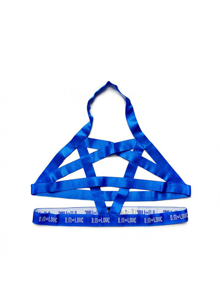 D.M Men's Fashion Letters Hollow Harness - Blue