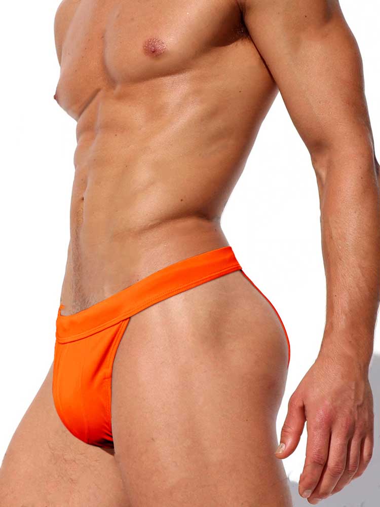 Men's High Cut Half Wrapped Hip Swim Briefs