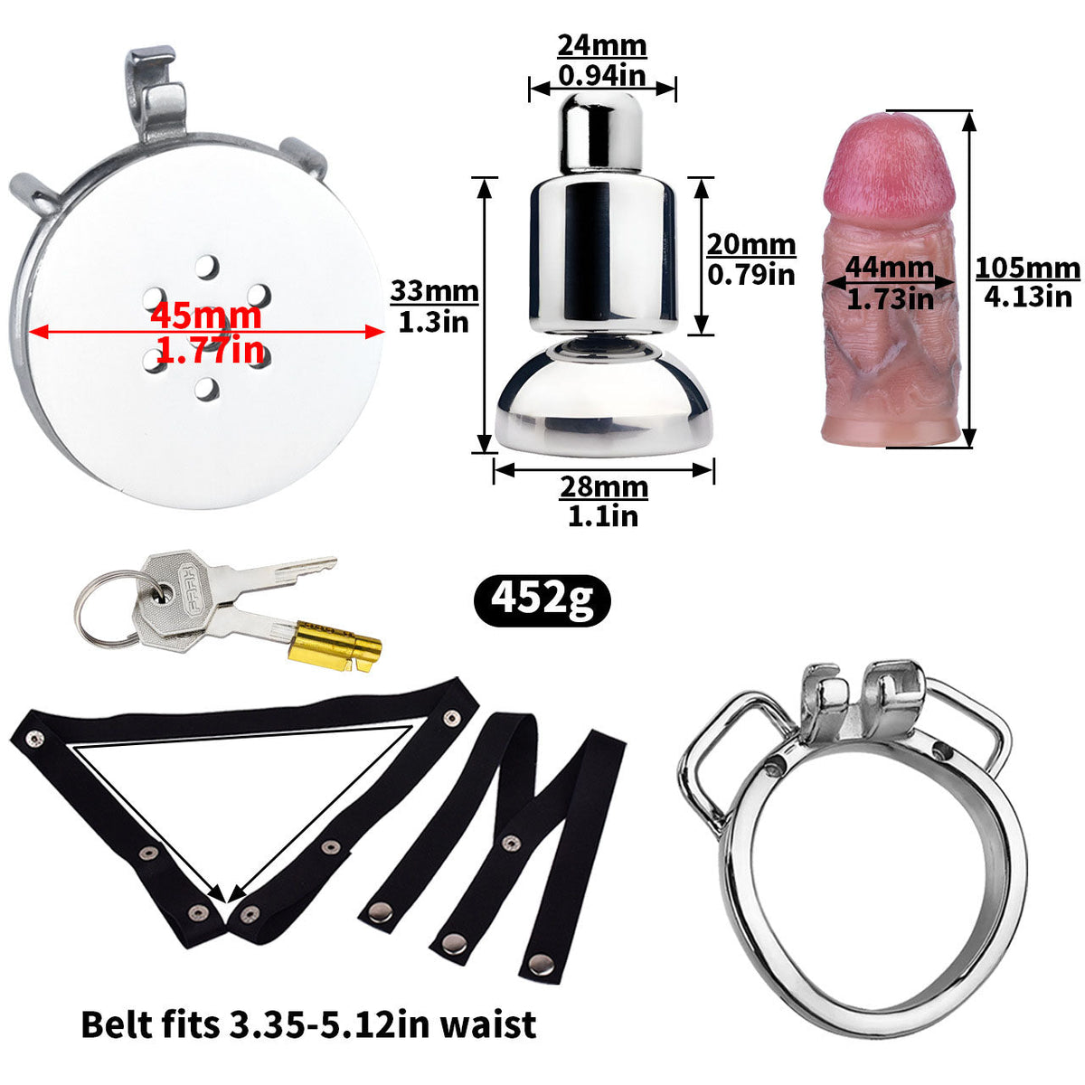 Inverted Cock Cage – Flat Sissy Silicone Dildo Chastity Lock
