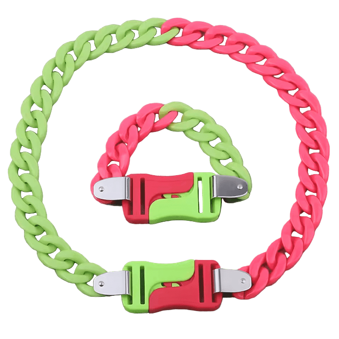 Acrylic Chain Green/Pink