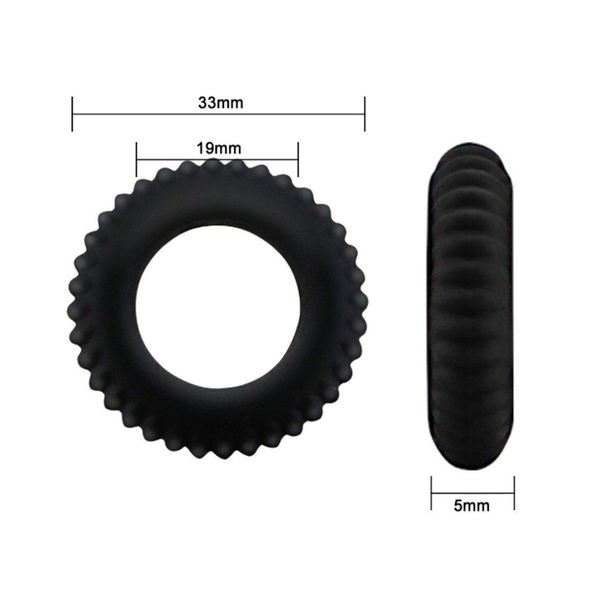 Pretty Love Titan Silicone Cock Ring 1 Black