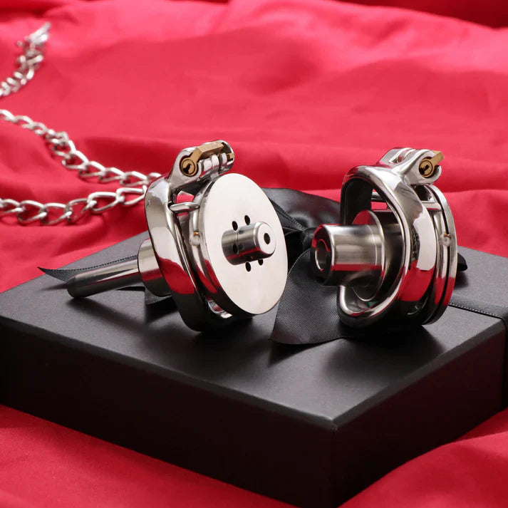 Inverted Double Cylinder Flat Chastity Cage