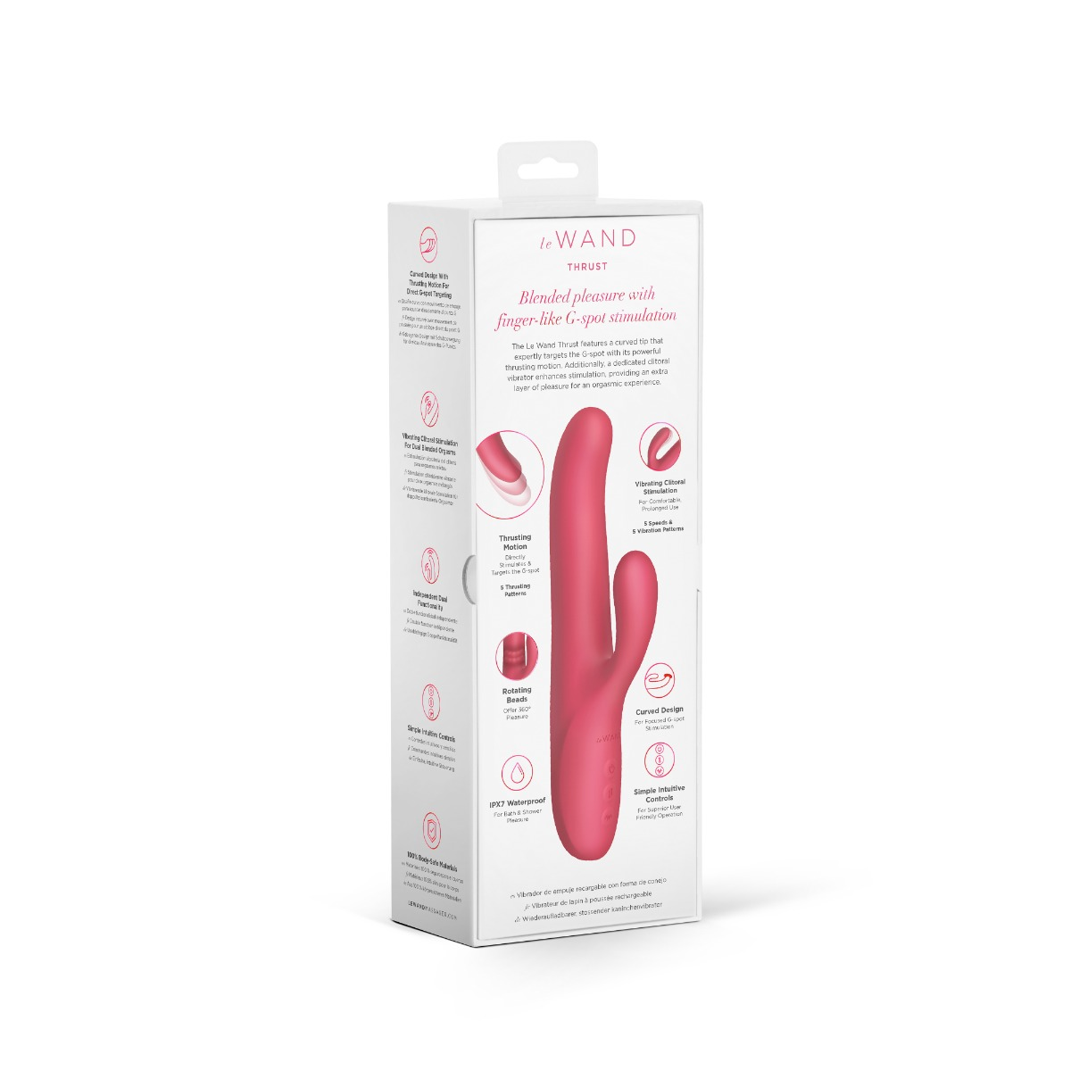 Le Wand Thrust Rechargeable Thrusting Rabbit Vibrator Pink