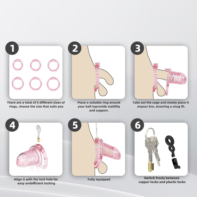 Transparent Flexible Chastity Cage with Stretchable Design (R6)