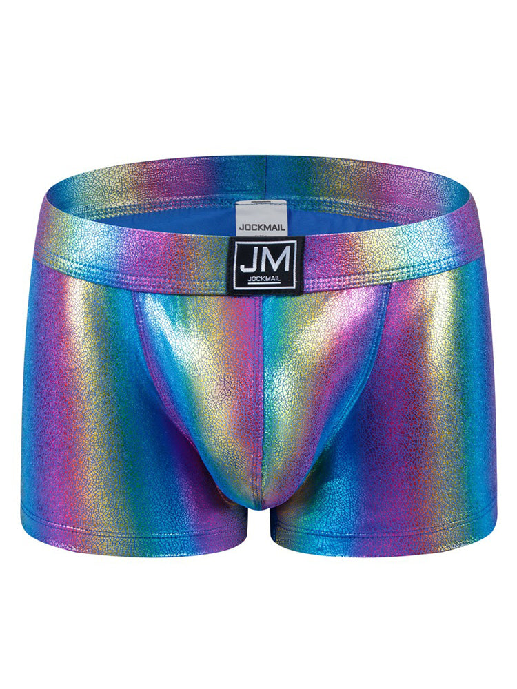 Jockmail Reflective Faux Leather Spandex Trunks