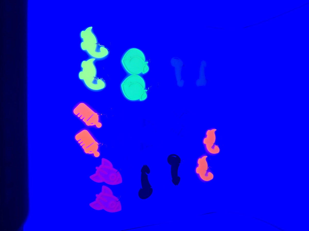 Neon Glow in the Dark Earrings | Festival Rave Jewelry | Quirky Statement Earrings | 3D Printed Plastic Dangle Earrings | Funky Gift