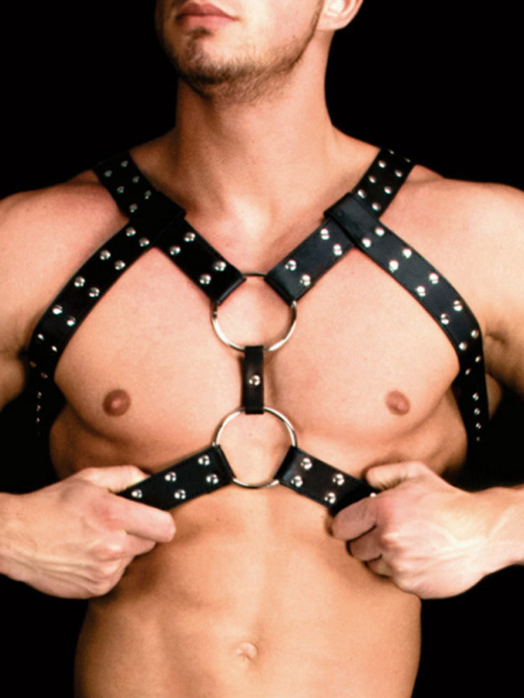 Leather Strap Harness - Black