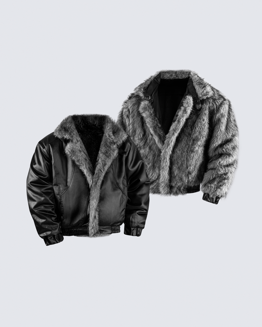 Reversible Faux Fur & Faux Leather Jacket