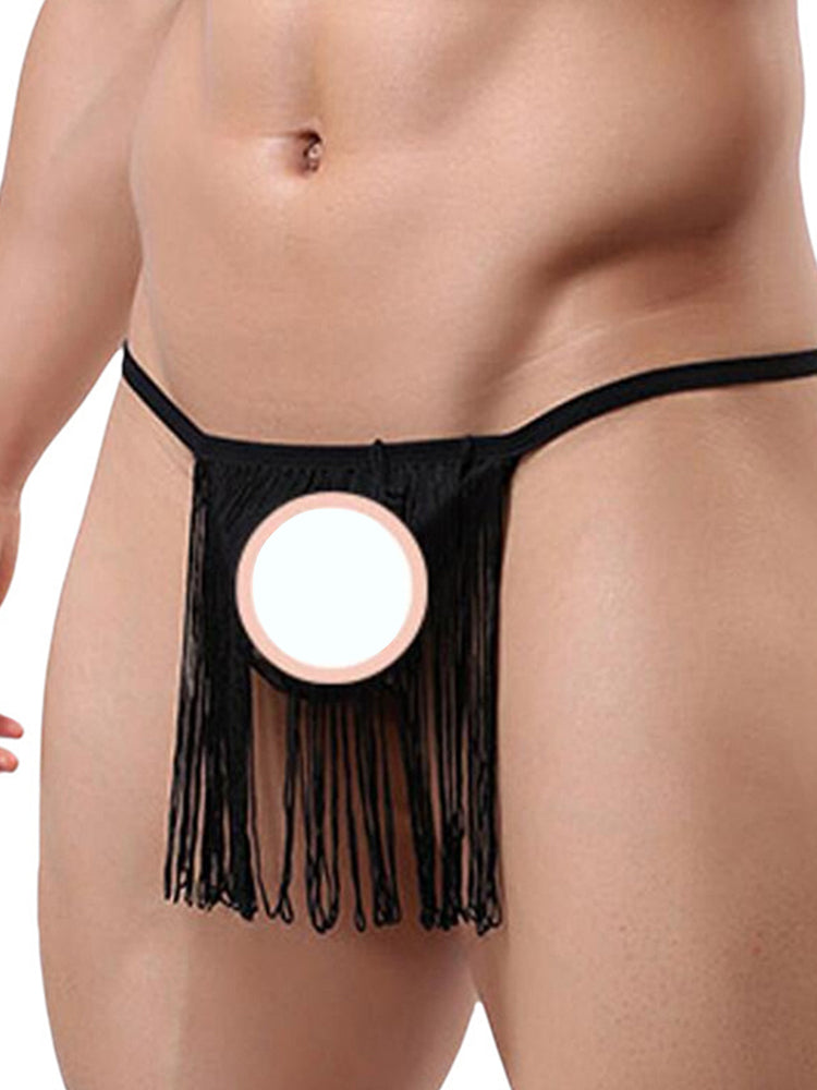 Men's Mesh Fringed Spandex Thongs