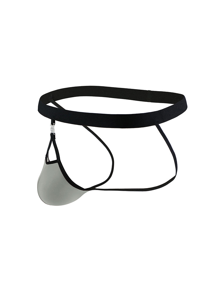 Men's Ice Silk Back Empty Detachable Pouch Thong