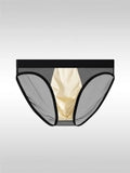 Men's Sexy Sheer Mesh Satin Pouch Briefs