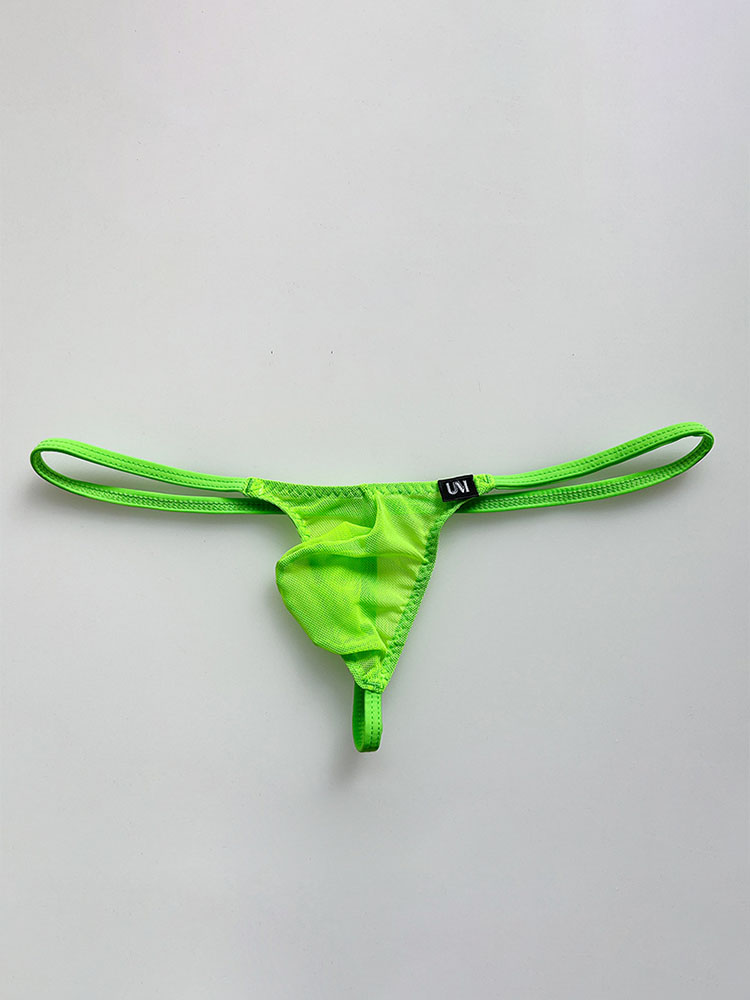 Men's Mesh See-Through Stretch Thin Strap Thong
