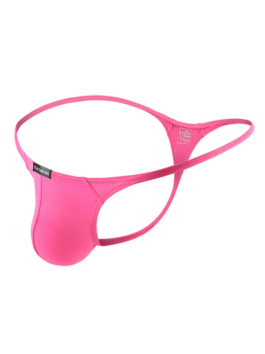 Solid Color Low Waist Breathable Nylon Thong