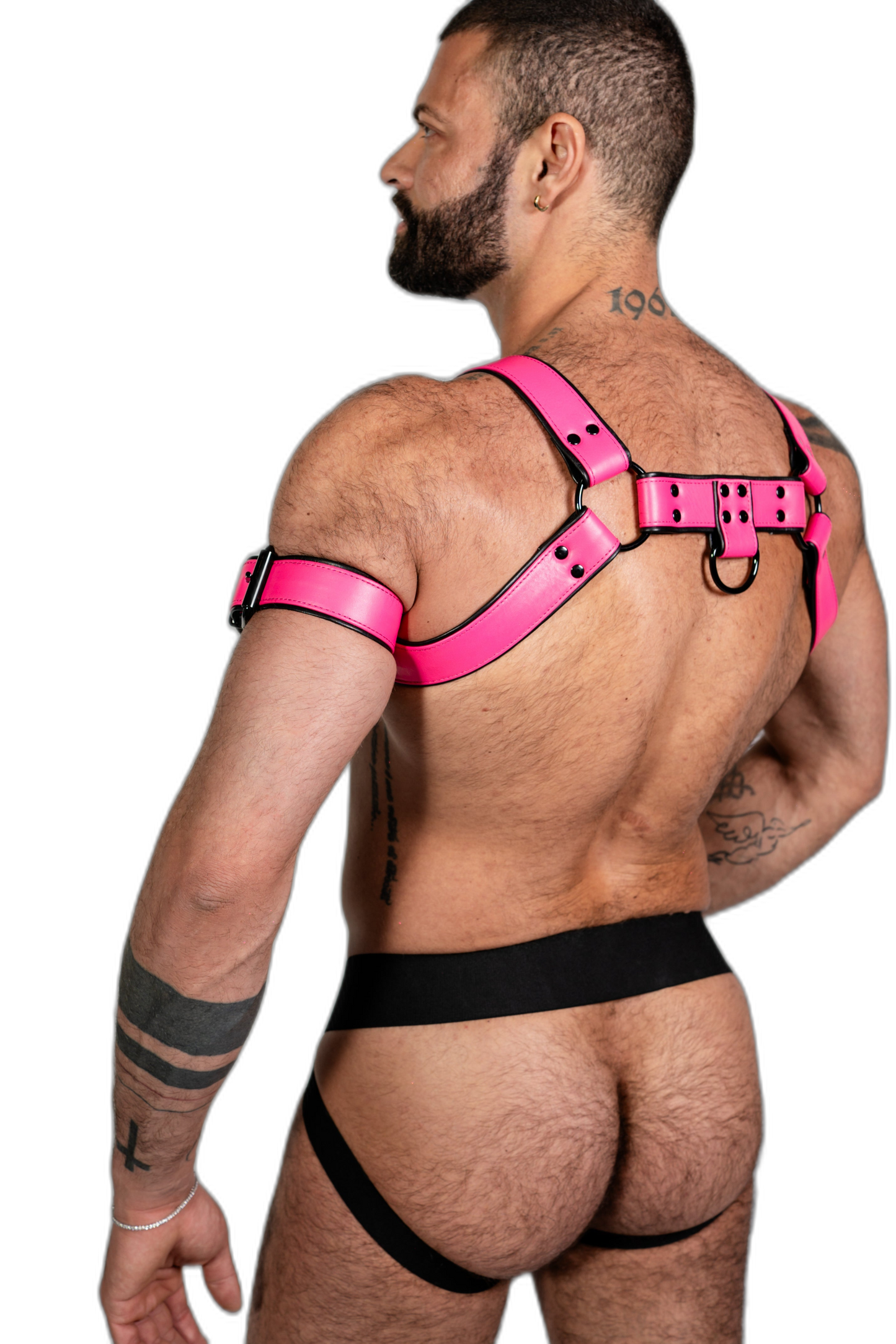 ruff GEAR Bold Leather Bicep Strap Neon Pink