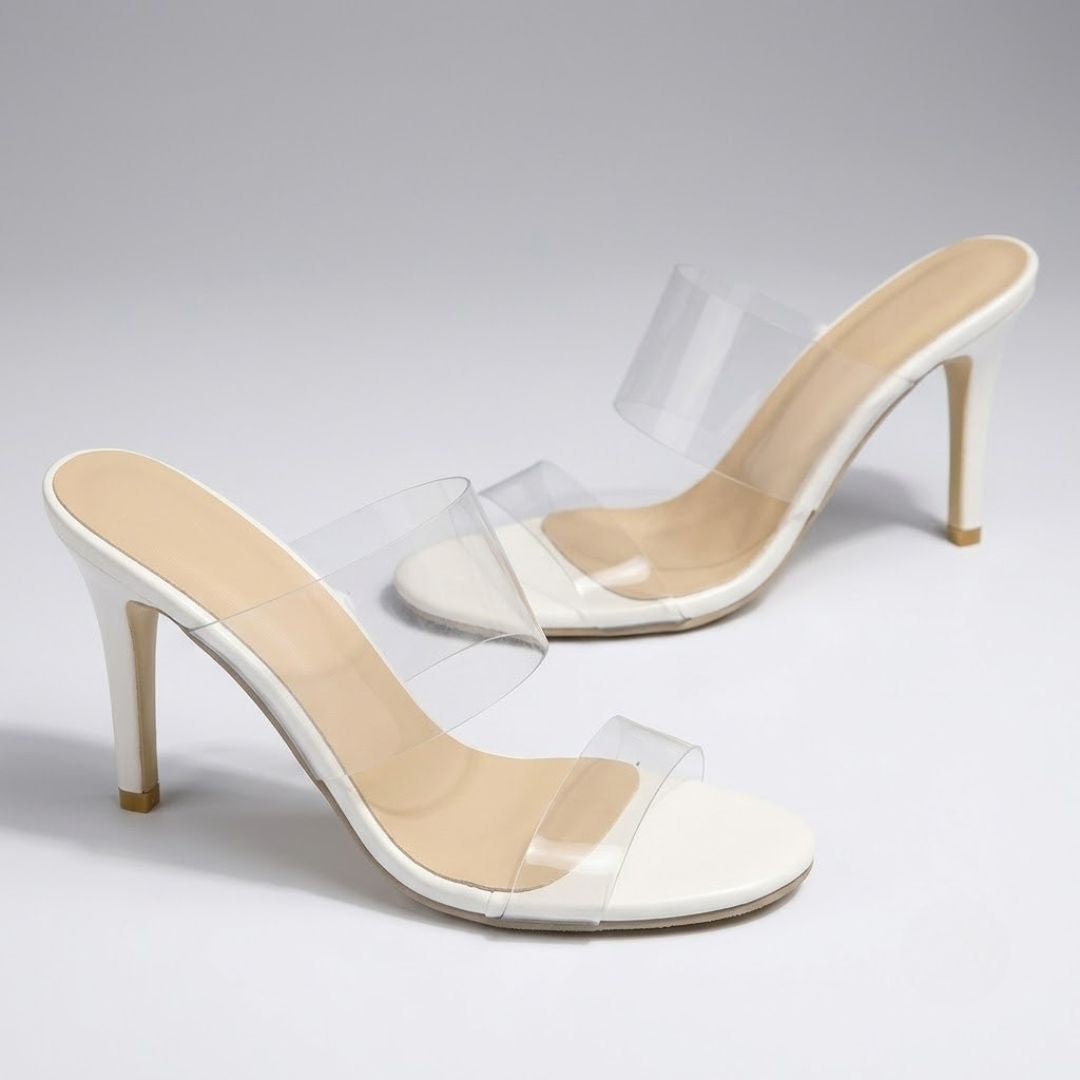 Aura Dual-Strap Clear Heels