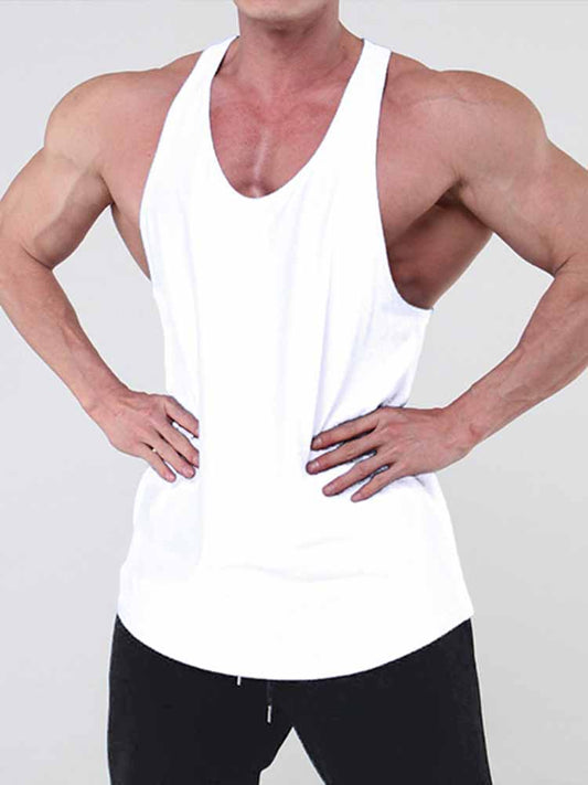 Men's Solid Color Loose Sports Cotton Tank Top