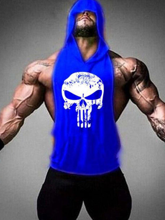 Fitness Hooded Skull Tank Top