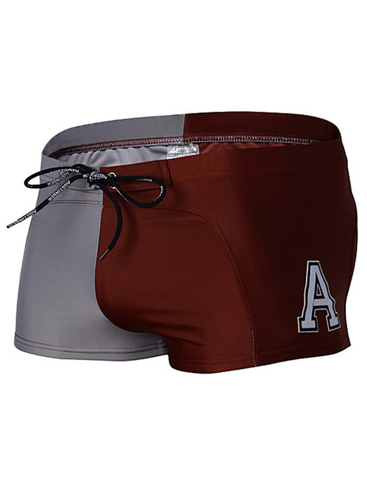 Men's Two-tone Stitching Fashion Swim Trunks