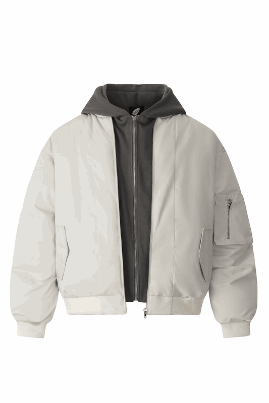 Winter Hooded Puffer Jacket – Loose & Minimalist American Style
