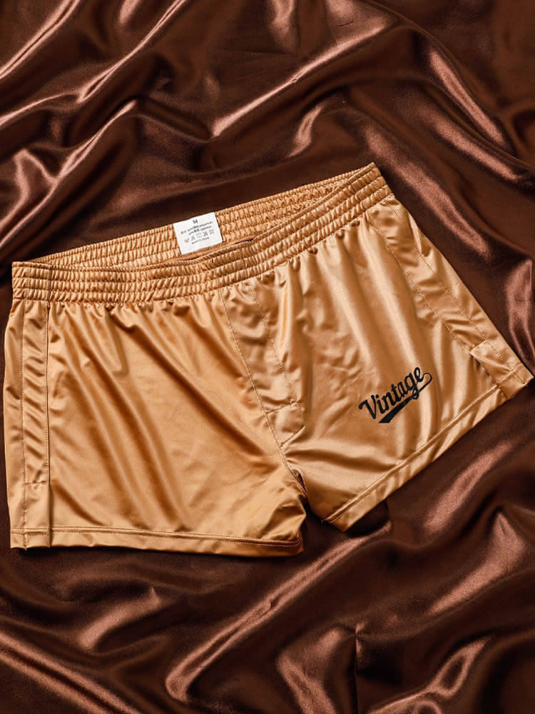 Men's Ice Silk Solid Color Home Boxer Briefs