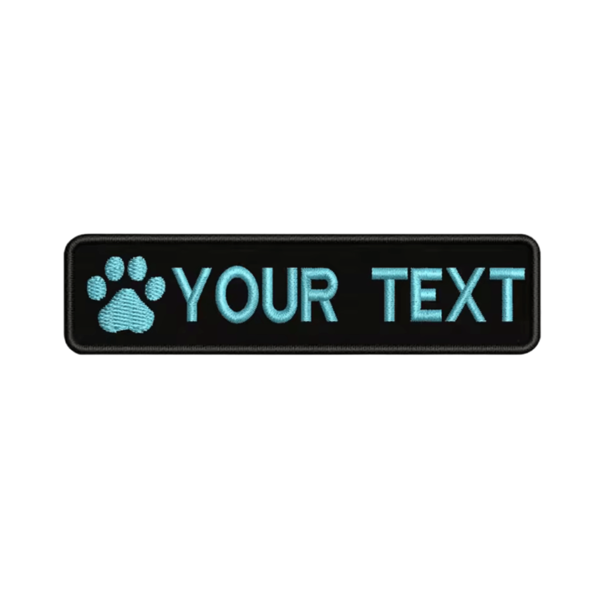 Custom Paw Patch 10cm X 2.5cm Aqua
