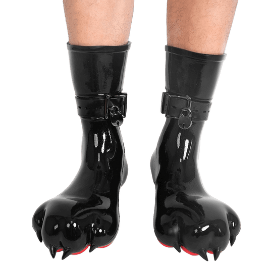 Furrjoi Silicone Canine Paw feet with Bindings Red