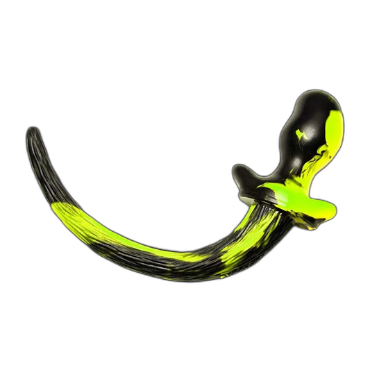 BEAGLE Puppy Tail Butt Plug | Yellow & Black Swirl