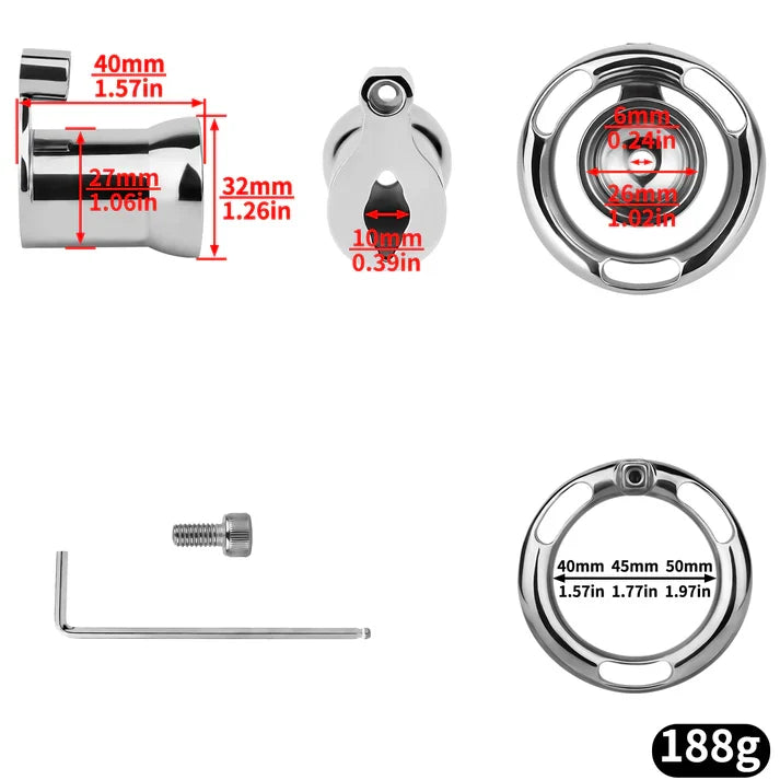 Metal Inverted Chastity Cage – Heavy Duty Stainless Steel Male Chastity Device, Secure Fit, Discreet Wear, Support Belt Compatible