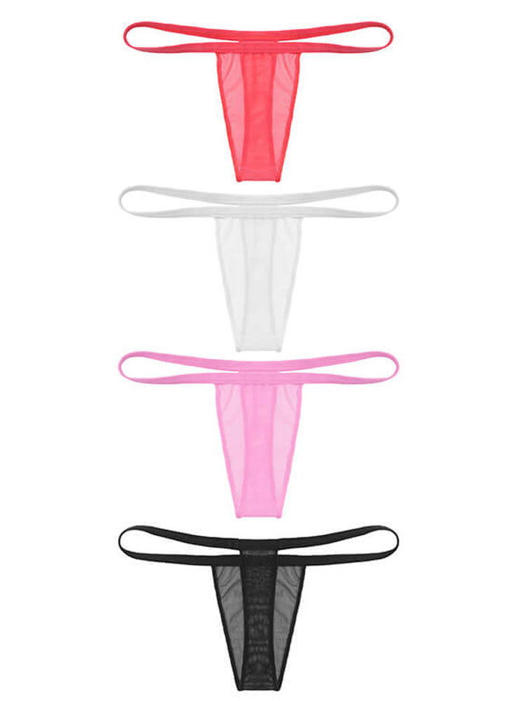Men's Elastic Mesh Transparent Seamless Thong