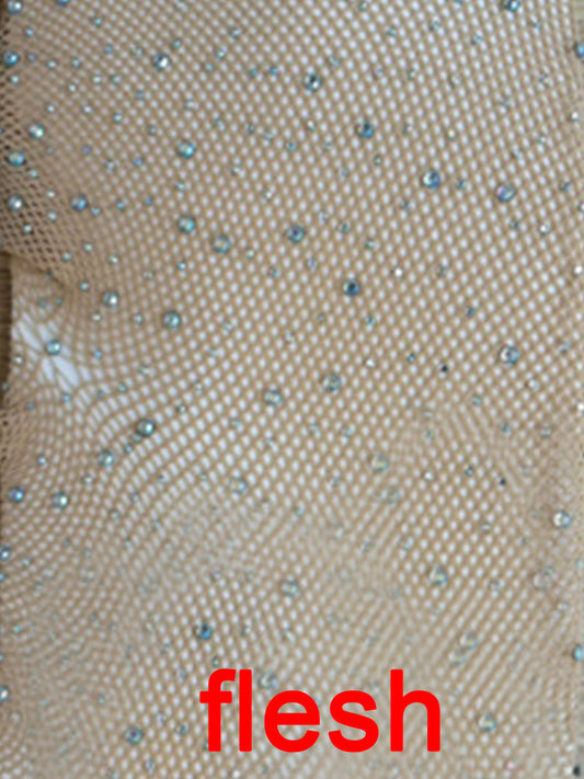Men's High Stretch Color Zircon Fishnet Socks