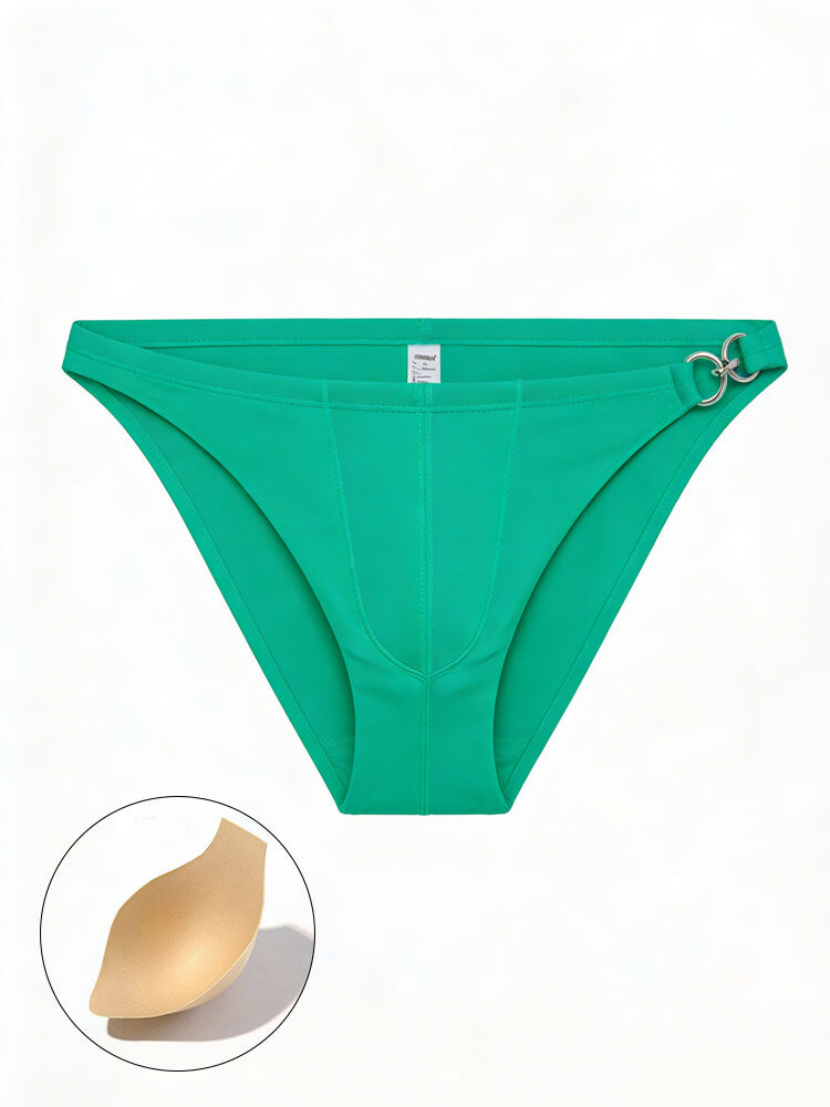 Men's Low Rise Metal Buckle Swim Bikini