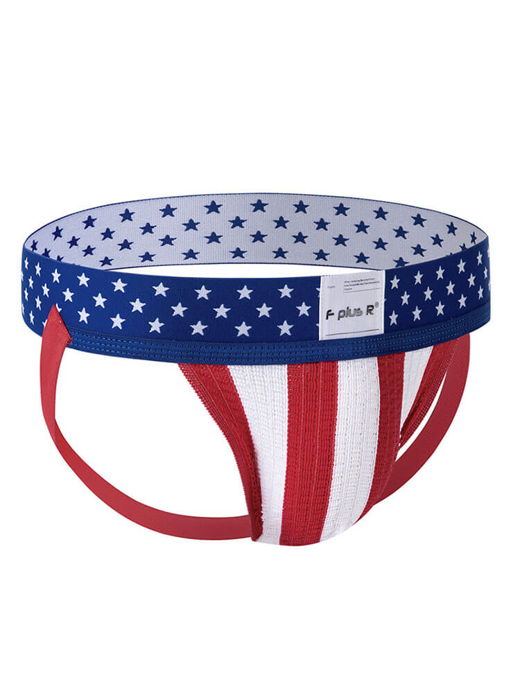 Men's America Flag Stars Stripes Cotton Jockstrap