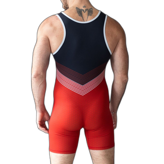DEN Wrestling Singlet - Black v Red