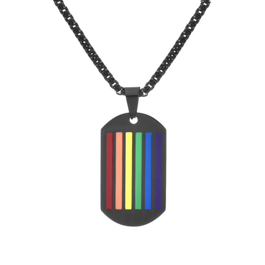 LGBT Progress Pride Tag Necklace