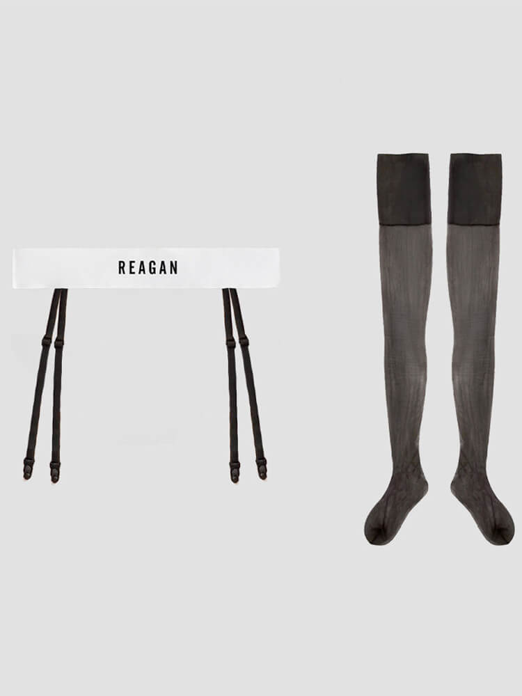 Men's Sexy Garter Belt Stocking Two-Piece Set