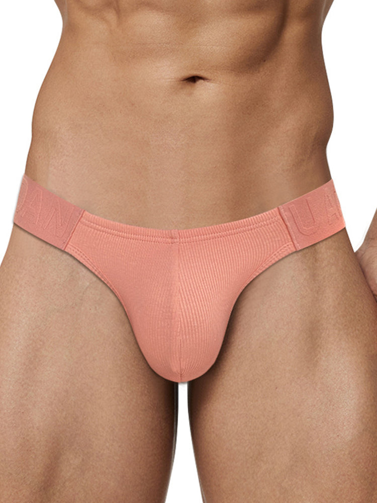 Men's Solid Color Embossed Design Briefs